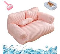LETROBBV Ice Silk Cooling Pet Bed Breathable Washable Dog Sofa Bed,Removable Dog Cooling Bed,Summer Sleeping Cool Bed for Small for Small,Medium,Large Dogs & Cats