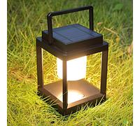 LETRY Lampe de table d'extérieur à 3 niveaux de luminosité, Lanterne Lumineuse Solaire Rechargeable Portable, Étanche, Contrôle Tactile, Lampe d'extérieur sans fil pour Patio/Promenade/Lecture/Camping