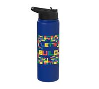 Let's Build Brick Master Builder Building Brick Builder Kids Stainless Steel Insulated Water Bottle