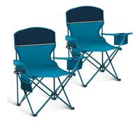 LET'S CAMP Lot de 2 chaises de Camping Pliantes avec Sac Isotherme à 3 bidons - Chaise de Jardin Portable avec Porte-gobelet - Charge maximale : 120 kg - Chaise d'extérieur pour Camping, Plage