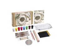 LET'S CLAY Pottery Kit de bricolage pour adultes avec argile sèche à l'air, outils, peintures, pinceaux et miroir, kit Air Dry pour débutants