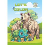 Let's colour: Color Reference on One Side & Coloring Page on the Other - Fun Animal Book for Kids 3-8