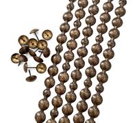 Let's Decorate Bandes de clous de tapissier antiques de 5 mètres, bandes de clous décoratives pour canapé, rubans pour jardin intérieur et chaises, clous lâches assortis (16 mm antique)