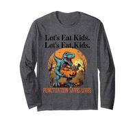 Lets Eat Kids Dinosaur Zombie Trick Treat Dinosaur English Manche Longue