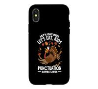 Let's Eat Kids, Professeur de Grammaire de Noël drôle pour Thanksgiving Coque pour iPhone X/XS