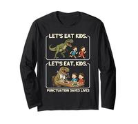 Let's Eat Kids Punctuation Saves Lives Funny Grammar Teacher Manche Longue