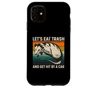 Let's Eat Trash and Get Hit by A Car Retro Vintage Opossum Coque pour iPhone 11