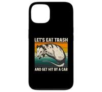 Let's Eat Trash and Get Hit by A Car Retro Vintage Opossum Coque pour iPhone 13