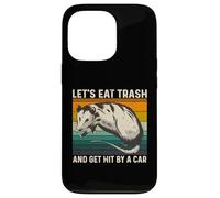 Let's Eat Trash and Get Hit by A Car Retro Vintage Opossum Coque pour iPhone 13 Pro