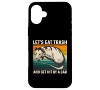 Let's Eat Trash and Get Hit by A Car Retro Vintage Opossum Coque pour iPhone 16 Plus