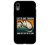 Let's Eat Trash and Get Hit by A Car Retro Vintage Opossum Coque pour iPhone XR