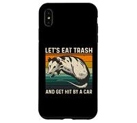 Let's Eat Trash and Get Hit by A Car Retro Vintage Opossum Coque pour iPhone XS Max