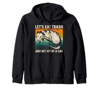Let's Eat Trash and Get Hit by A Car Retro Vintage Opossum Sweat à Capuche