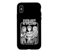 Let's Get A Tattoo Funny Tattoos Couverture de Livre d'activités rétro Coque pour iPhone X/XS