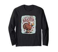 Let's Get Basted Turkey Drinking Beer Cheers to Turkey Day Manche Longue