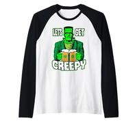 Let's Get Creepy St Patrick's Day Frankenstein Monster Beer Manche Raglan