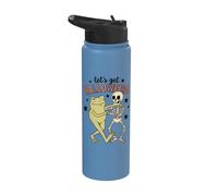 Lets Get Halloweird Funny Frog Skeleton Dancing Halloween Stainless Steel Insulated Water Bottle