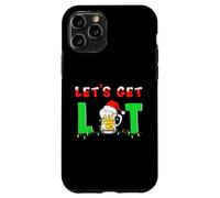 Let's Get Lit Chapeau de Père Noël à Boire Lumières de Noël Amusantes Coque pour iPhone 11 Pro