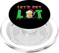 Let's Get Lit Chapeau de Père Noël à Boire Lumières de Noël Amusantes PopSockets PopGrip pour MagSafe