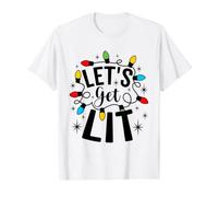 Let's Get Lit Christmas Humour Sarcastique Joyeux Noël T-Shirt Graphique avec Valeur