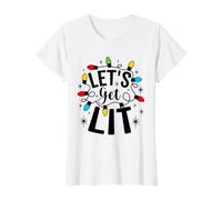 Let's Get Lit Christmas Humour Sarcastique Joyeux Noël T-Shirt Graphique avec Valeur