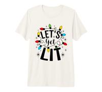 Let's Get Lit Christmas Humour Sarcastique Joyeux Noël T-Shirt Haut de Gamme