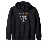 Let's Get Lit Happy Hanukkah Hanukah Juif Noël Sweat à Capuche