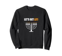 Let's Get Lit Happy Hanukkah Hanukah Juif Noël Sweatshirt