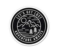 Lets Get Lost Adventure Awaits Sticker Decal Mountains Sunset Travel
