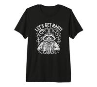 Let's Get Nauti Raccoon Pirate Humour T-Shirt Haut de Gamme