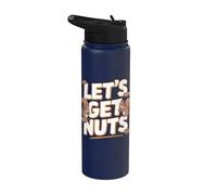 Lets Get Nuts Funny Squirrel Nut Intolérant Stainless Steel Insulated Water Bottle