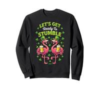 Let's Get Ready to Stumble Flamingo Party St Patrick Sweatshirt