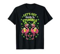 Let's Get Ready to Stumble Flamingo Party St Patrick T-Shirt