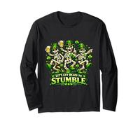 Lets Get Ready to Stumble St Patrick Dancing Skeleton Manche Longue