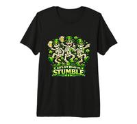 Lets Get Ready to Stumble St Patrick Dancing Skeleton T-Shirt Haut de Gamme