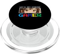 Let's Get Started Gamer Anime Eyes Pixel Gaming PopSockets PopGrip pour MagSafe