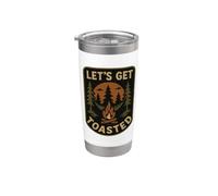 Let's get toasted Bonfire Blague drôle Camping Vintage Gobelet isotherme en acier inoxydable double paroi