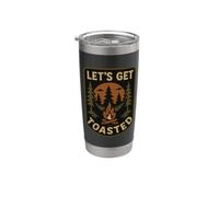 Let's get toasted Bonfire Blague drôle Camping Vintage Gobelet isotherme en acier inoxydable double paroi