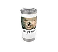Let's Get Weird Tabby Cat Ugly Glasses Gobelet isotherme en acier inoxydable double paroi