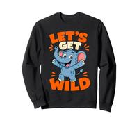 Let's Get Wild Elephant Funny Kids Safari, Anniversaire et Tout-Petit Sweatshirt