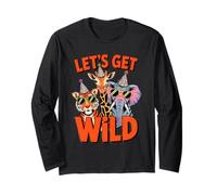 Let's Get Wild Jungle Party Funny Animals Manche Longue