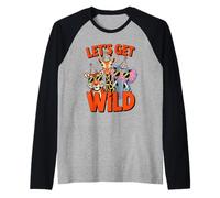 Let's Get Wild Jungle Party Funny Animals Manche Raglan