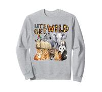 Let's Get Wild Zoo Animals Wildlife Fête d'anniversaire Zoo Day Sweatshirt