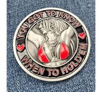 LETS GO CORNHOLE Protecteur de carte de poker You Got to Know When to Hold'em Heavy Metal Texas Gambling Token Trinket
