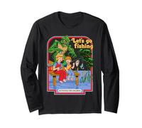 Let's Go Fishing Swamp Retro Vintage Funny Adult Humor Manche Longue