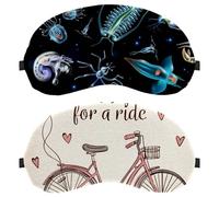 Let's Go for a Ride Lot de 2 masques de sommeil doux pour les yeux pour homme et femme, blocage complet de la lumière, bandeau de nuit zéro pression