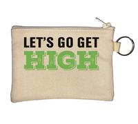 Let's Go Get High Lover Porte-monnaie avec slogan Beige, beige, Taille unique