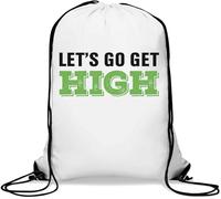 Let's Go Get High Lover Sac de gym décontracté avec cordon de serrage Blanc, blanc, Taille unique