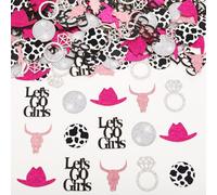 Let's Go Girls Bachelorette Lot de 200 confettis de table Let's Go Girls pour table Disco Cowgirl Western Nashville Douche nuptiale Fiançailles Fournitures de mariage