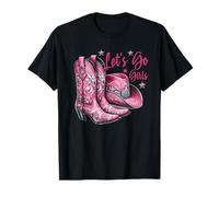 Lets Go Girls Bottes de cowboy pour femme Rose T-Shirt